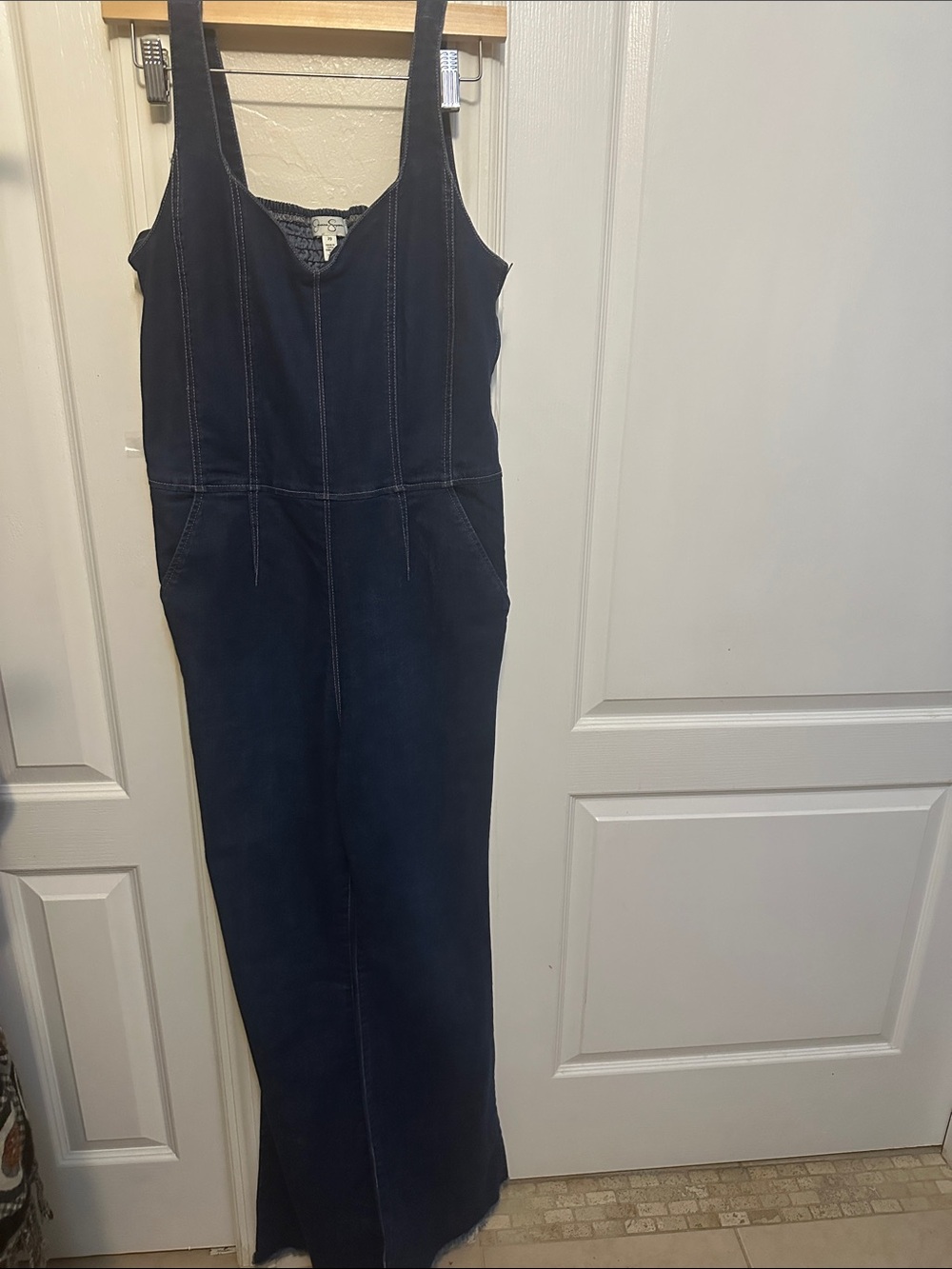 Jessica Simpson Dark Blue Denim Dress with V-Neck